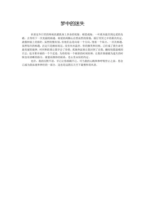 梦中的迷失