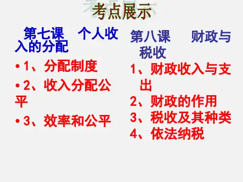 高考政治 二轮复习 五 收入与分配