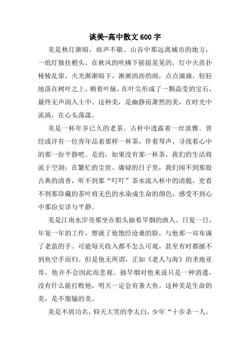 谈美-高中散文600字