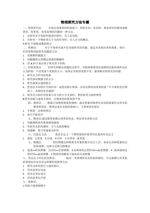 物理探究方法专题