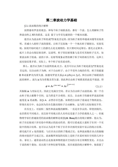 第二章 波动力学基础