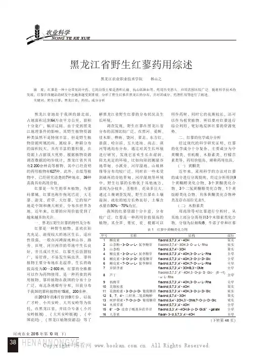 黑龙江省野生红蓼药用综述