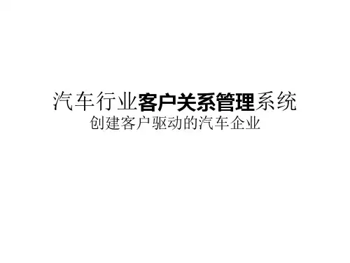 汽车行业客户关系管理系统演示课件(ppt80张)