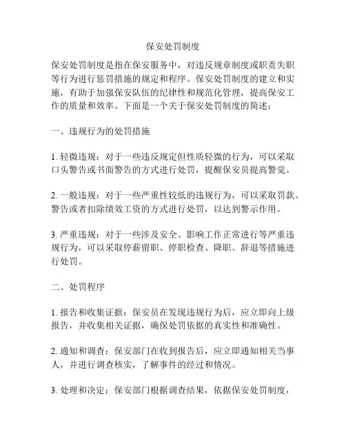 保安处罚制度