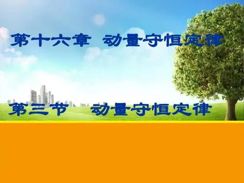 选修3-5第十六章 第三节 动量守恒定律 课件
