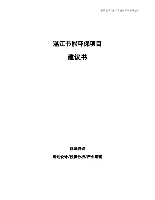 湛江节能环保项目建议书