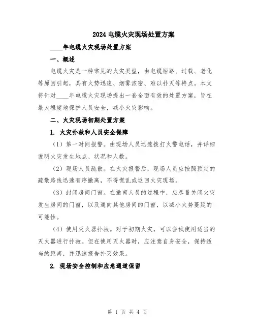 2024电缆火灾现场处置方案