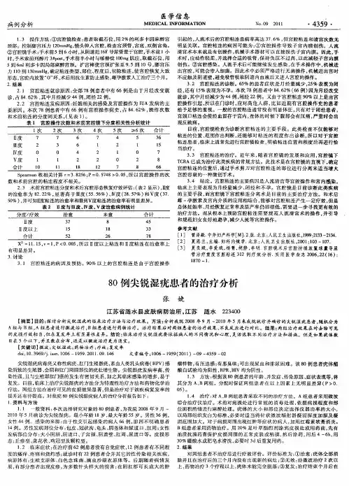 80例尖锐湿疣患者的治疗分析