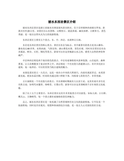 丽水东西岩景区介绍