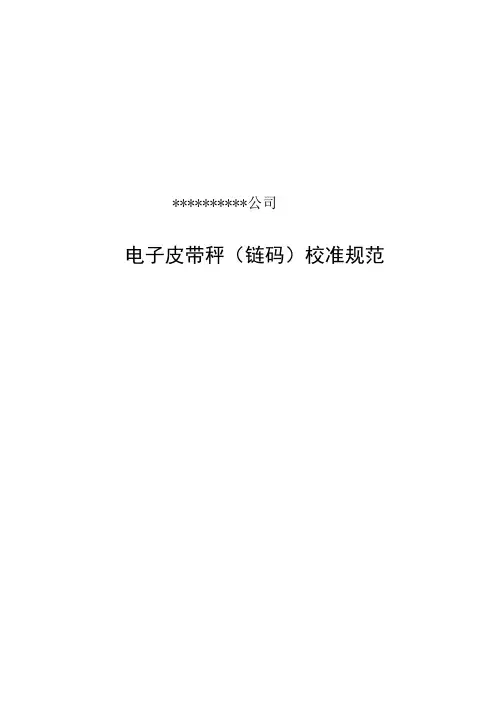 电子皮带秤(链码)校准规范