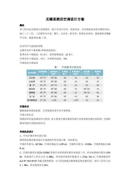 无锡某酒店空调设计方案 - 暖通空调在线
