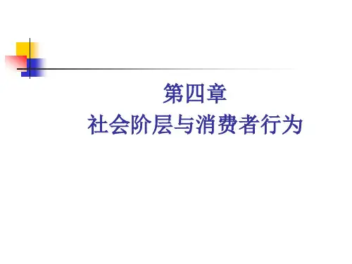 第四章社会阶层与消费者行为
