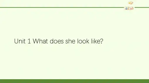 湘少版(三起)五年级上册英语 Unit 1 What does she look like 课件