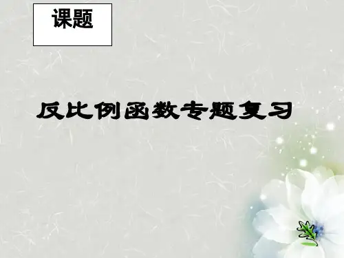 2020中考数学一轮复习《反比例函数》中考复习教学PPT下载