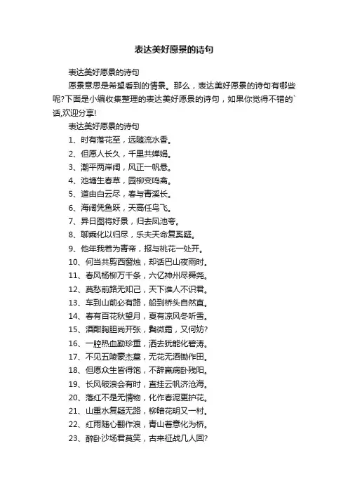 表达美好愿景的诗句