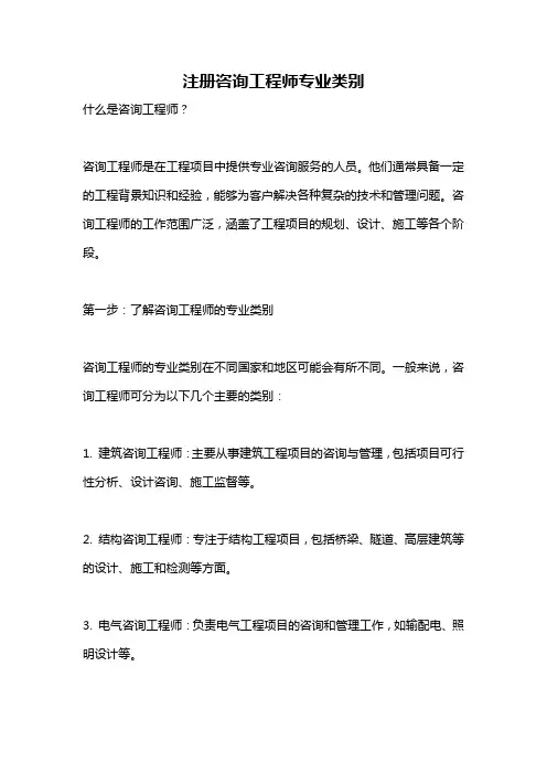 注册咨询工程师专业类别