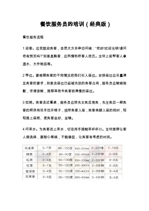 餐饮服务员培训资料全集(经典版)