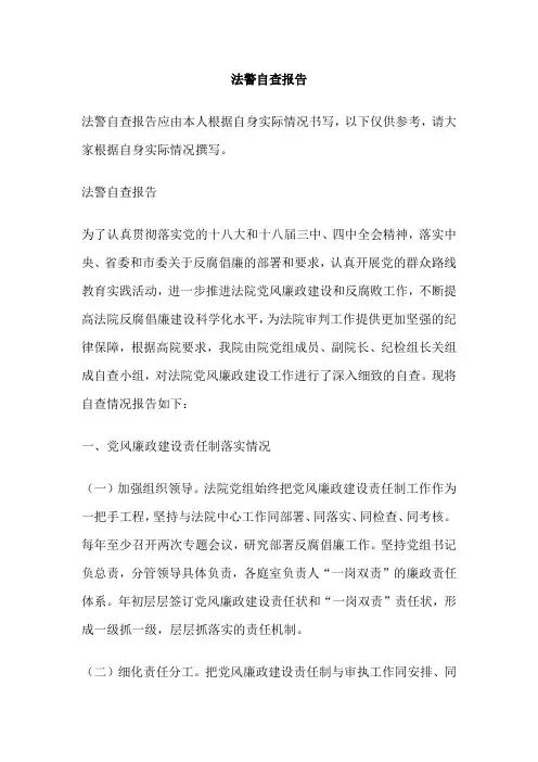 法警自查报告