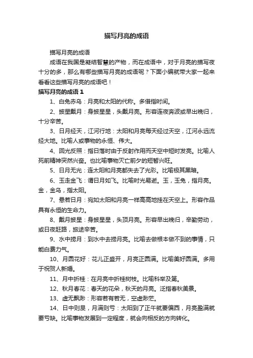 描写月亮的成语