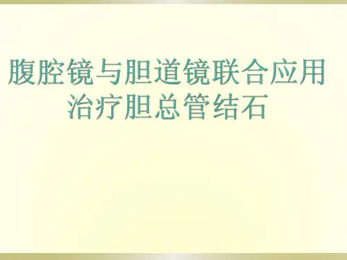 腹腔镜与胆道镜联合应用治疗胆总管结石PPT课件