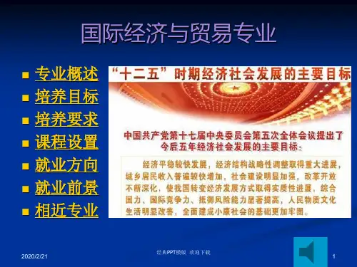 国际经济与贸易专业绪论