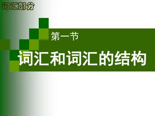 词汇和词的结构(现代汉语课件ppt)