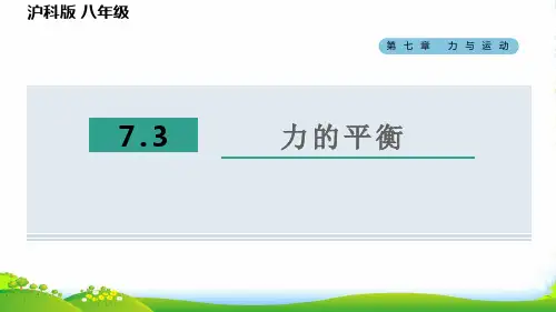 2022八年级物理全册第7章力与运动7.3力的平衡习题课件沪科版