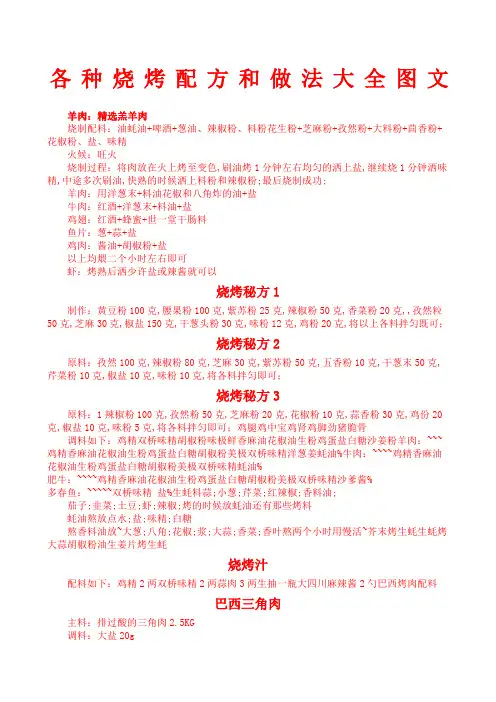 各种烧烤配方和做法大全图文