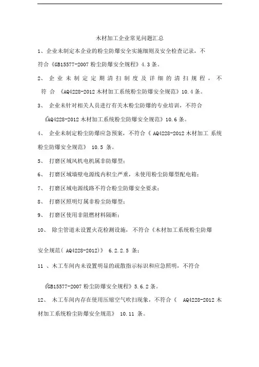 木材加工企业常见问题汇总