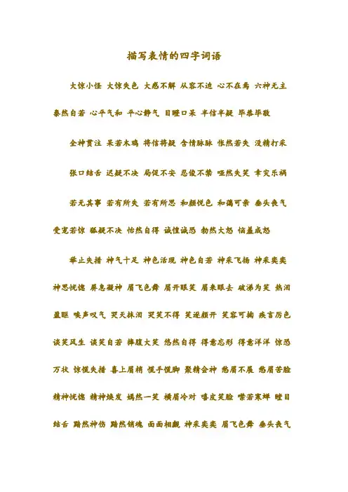 描写表情的四字词语
