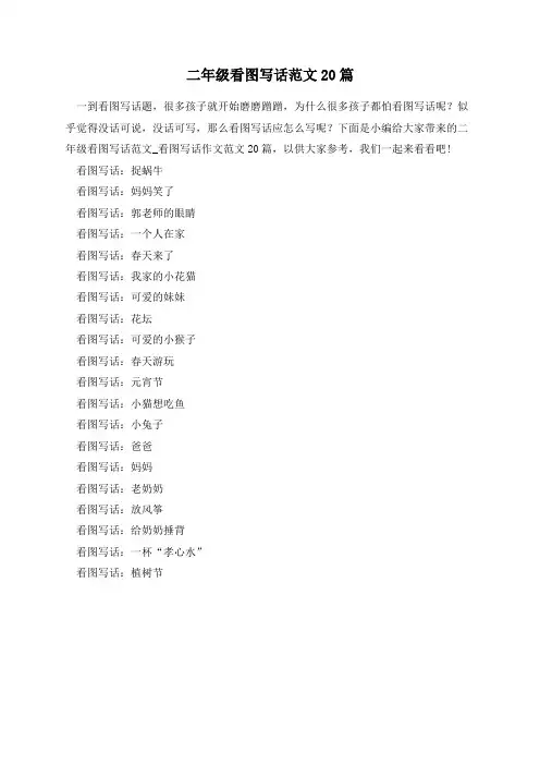 二年级看图写话范文20篇