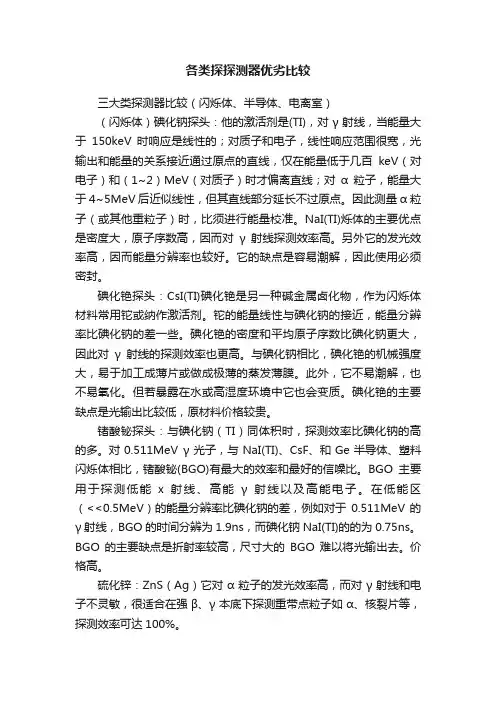 各类探探测器优劣比较