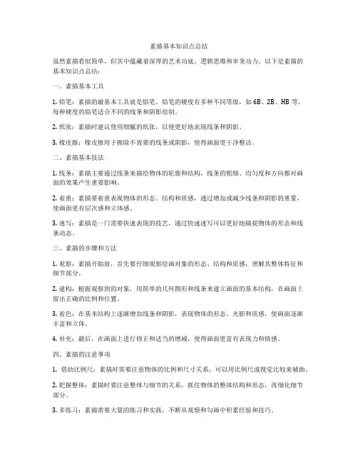 素描基本知识点总结