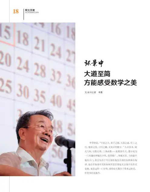 张景中 大道至简 方能感受数学之美