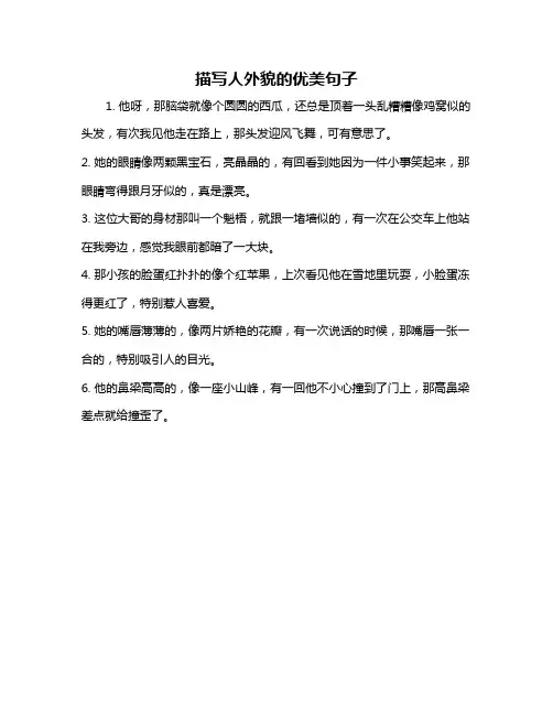 描写人外貌的优美句子