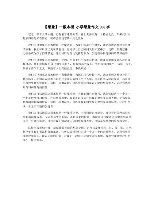 【想象】一根木棍 小学想象作文800字