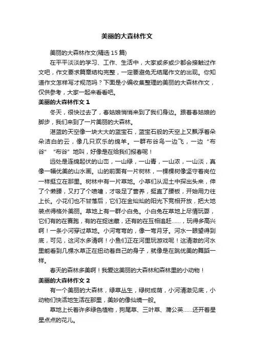 美丽的大森林作文
