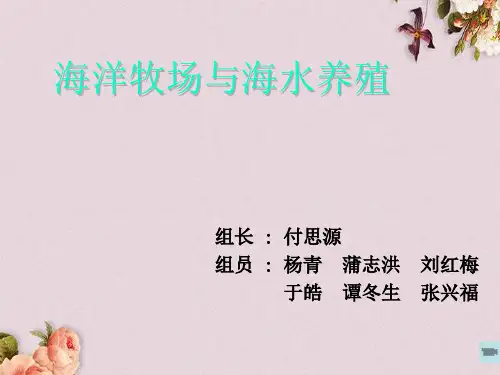 海洋牧场与海水养殖管理培训(ppt 39页)