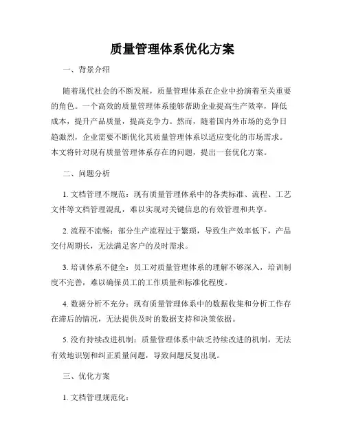 质量管理体系优化方案