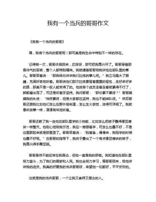我有一个当兵的哥哥作文
