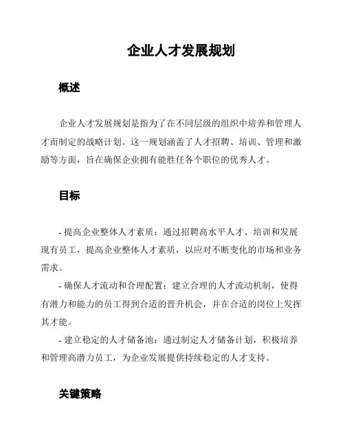 企业人才发展规划
