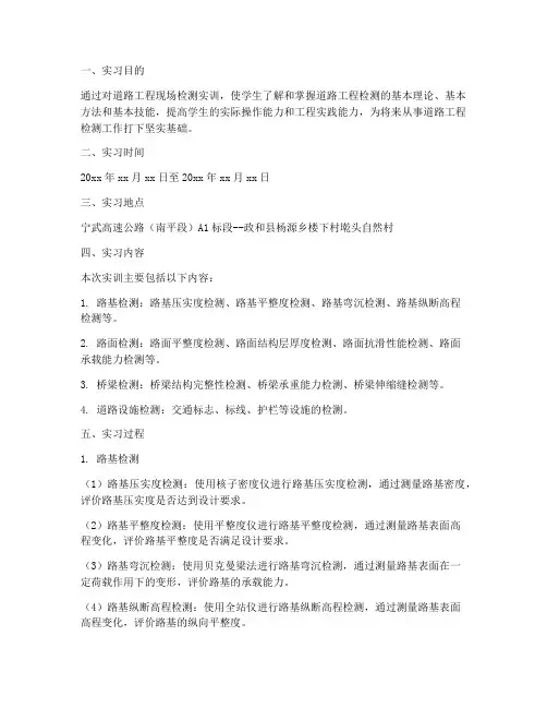 道路检测实训报告书
