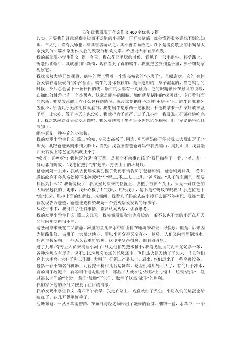 2024最新-四年级我发现了什么作文400字优秀5篇