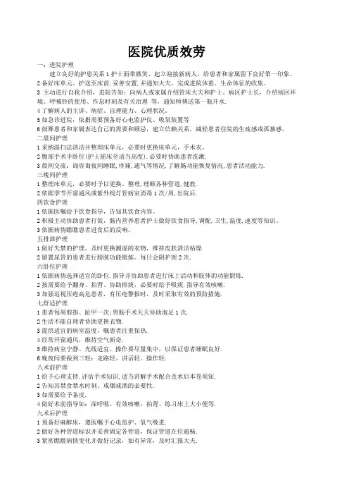 医院优质服务简介