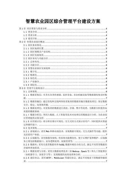 智慧农业园区综合管理平台建设方案
