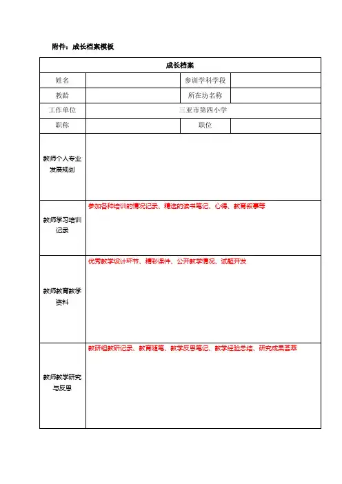 _个人成长档案模板 -