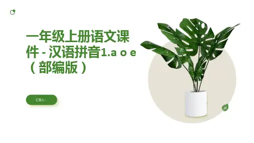 一年级上册语文课件   汉语拼音1.a o e  部编版