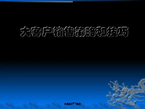 大客户销售策略和技巧ppt课件