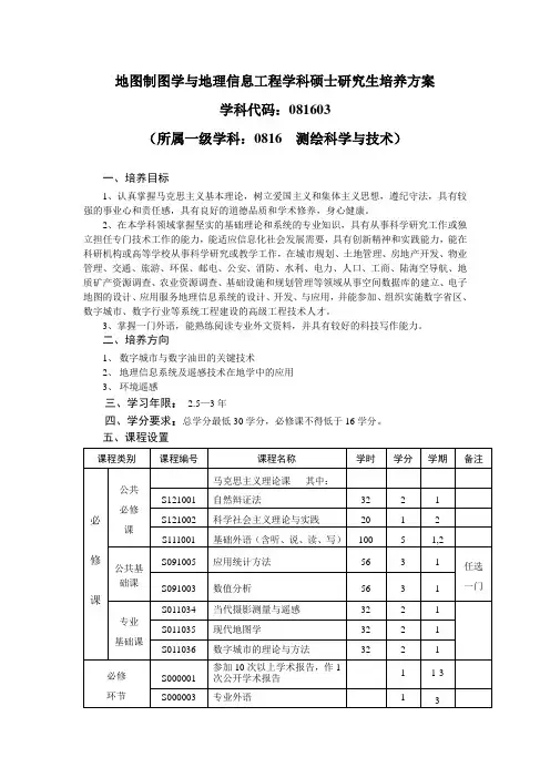 地图制图学与地理信息工程学科硕士研究生培养方案[001]