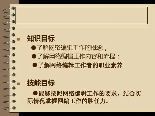 (完整)网络编辑工作精品PPT资料精品PPT资料